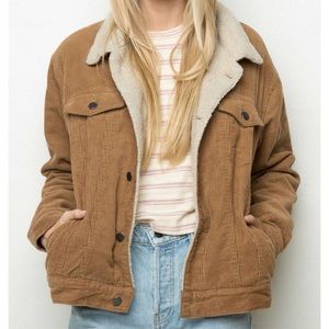 Brandy Melville Corduroy Fleece Lined Denim Jacket